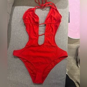 Forever 21 Bright Red one piece swimsuit